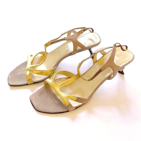 PRADA METALLIC SANDLAS 37 VINTAGE - Picture 5 of 12